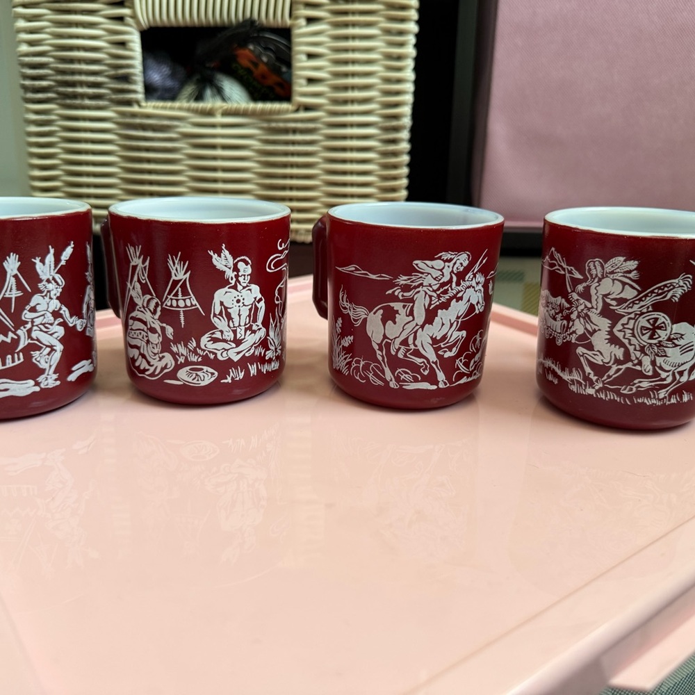 Vintage Hazel Atlas Children’s milk glass set of 4